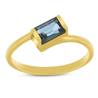 BUY NATURAL LONDON TOPAZ GEMSTONE  RING IN 14K GOLD